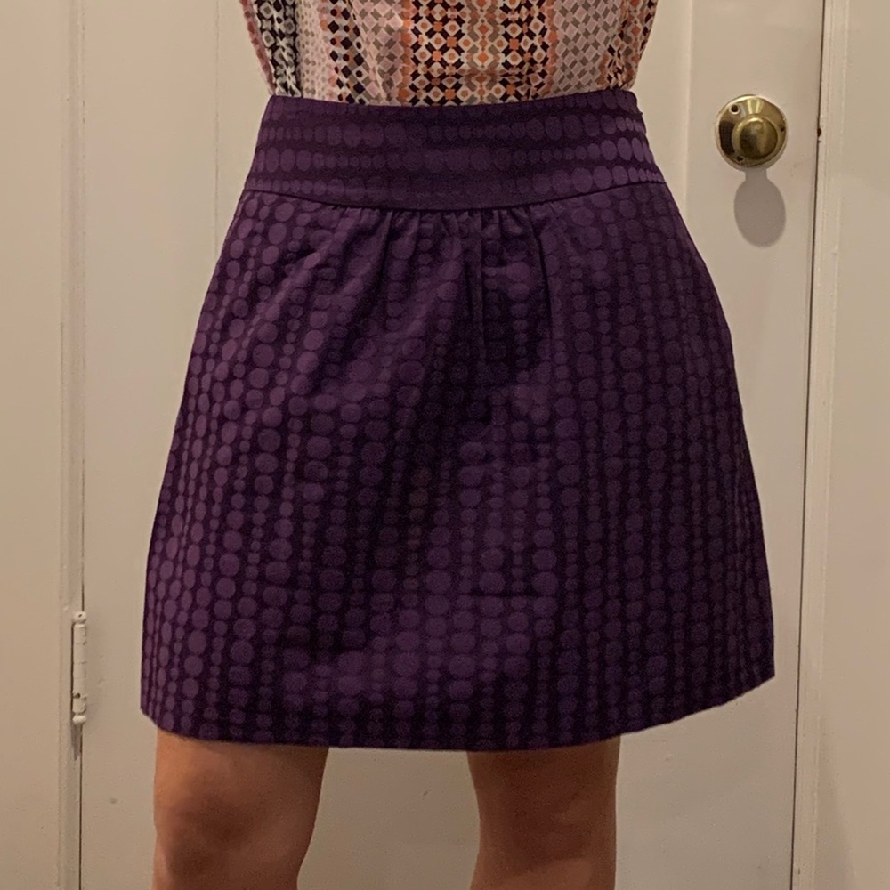 Purple polka dot skirt with pockets